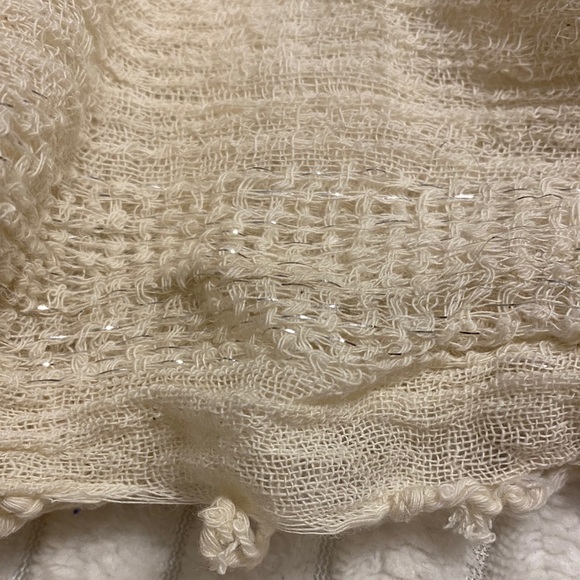 Cream Ruffled Scarf - Picture 2 of 3